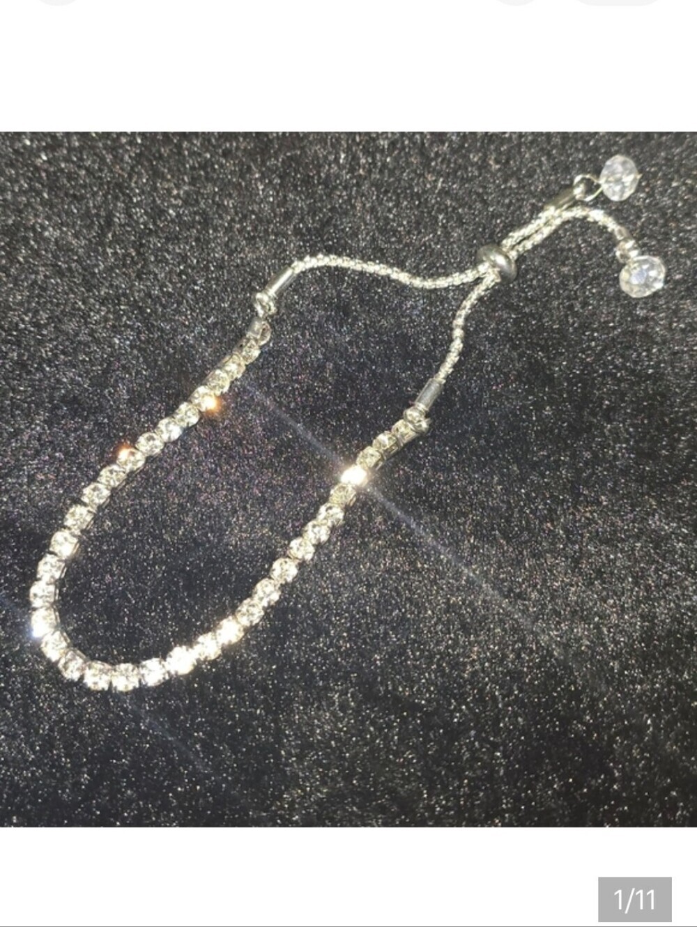 🆕️✨️ AUSTRIAN CRYSTAL BOLO TENNIS BRACELET (6-9 INCHES) IN PLATINUM BOND✨️